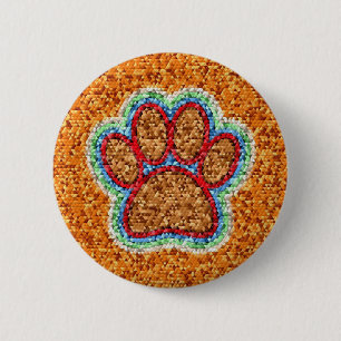 Kunst met lage poly Dog Paw Ronde Button 5,7 Cm
