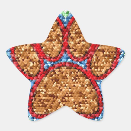 Kunst met lage poly Dog Paw Ster Sticker (Voorkant)
