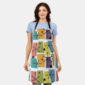 Kunst met meerkleurige atoomleeftijd Pop Schort (Gedragen)