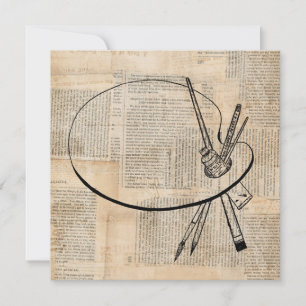  kunst met penseel en schilderpalet kaart