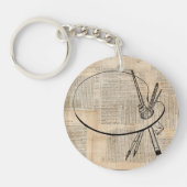 kunst met penseel en schilderpalet sleutelhanger (Voorkant)