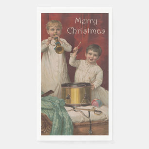 kunst met prettige kerstdagen servet