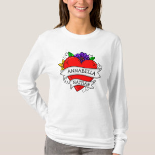 Kunst met Romantisch Tattoo tegen hart T-shirt