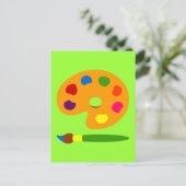 Kunst met schilderpalet briefkaart (Staand voorkant)