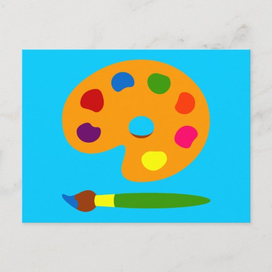 Kunst met schilderpalet briefkaart (Voorkant)