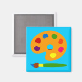 Kunst met schilderpalet magneet (Voorkant / Achterkant)