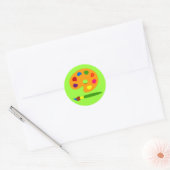 Kunst met schilderpalet ronde sticker (Envelop)