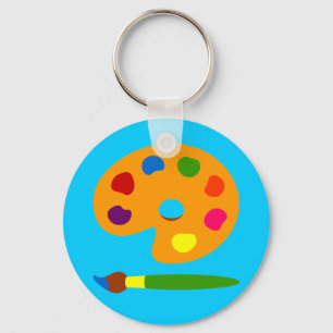 Kunst met schilderpalet sleutelhanger