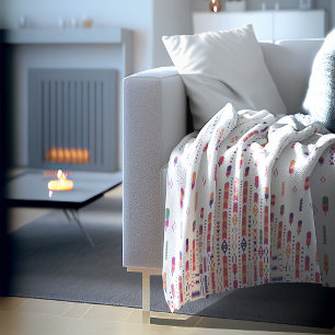 Kunst met stammenfolk in gestructureerd patroon fleece deken