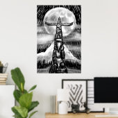 Kunst met totempaal poster (Thuiskantoor)
