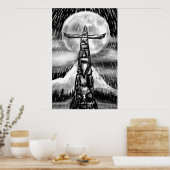 Kunst met totempaal poster (Keuken)