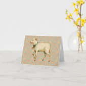 Kunst met vintage lammetjes kaart (Gele Bloem)