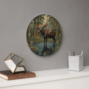  kunst Moose Boho Boho Bosgroen Grote Klok