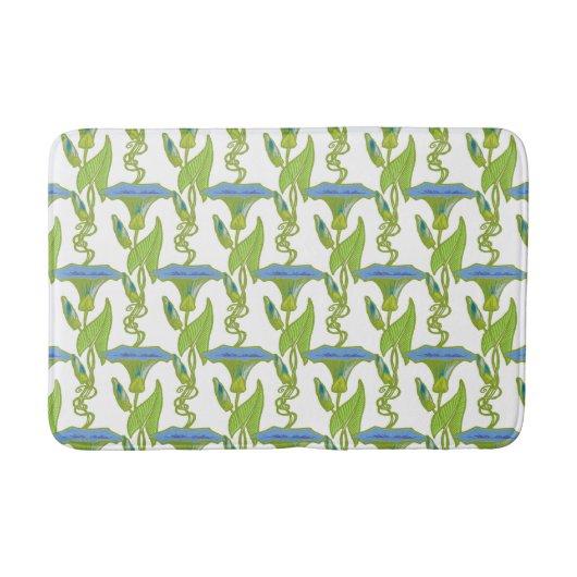 Kunst Nieuw blauw Ipomoea bloembehangsel vodder Badmat (Voorkant)