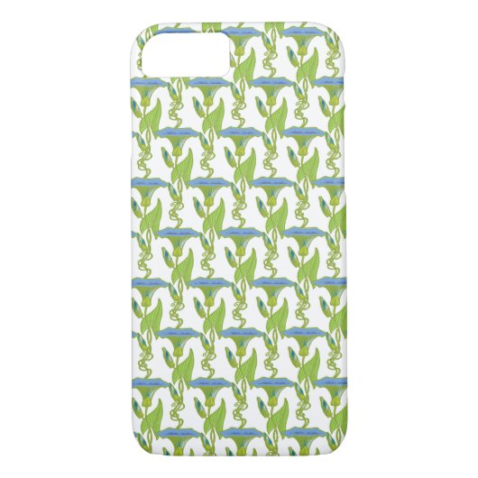 Kunst Nieuw blauw Ipomoea bloembehangsel vodder Case-Mate iPhone Case (Achterkant)