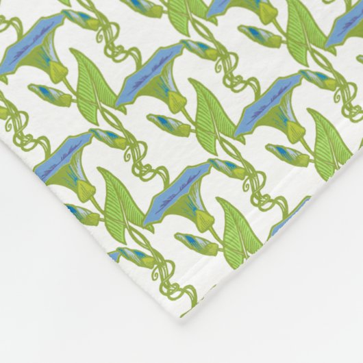 Kunst Nieuw blauw Ipomoea bloembehangsel vodder Fleece Deken (Hoek)