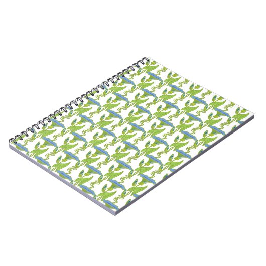 Kunst Nieuw blauw Ipomoea bloembehangsel vodder Notitieboek (Linkerzijde)