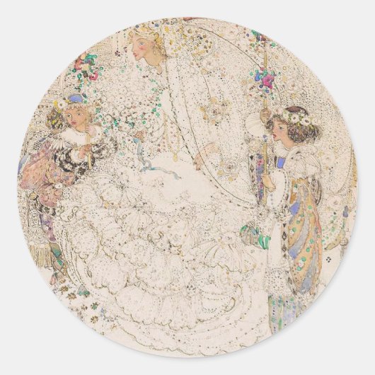 Kunst Nieuw Kunst Bruidsfeest Hart Sticker (Voorkant)