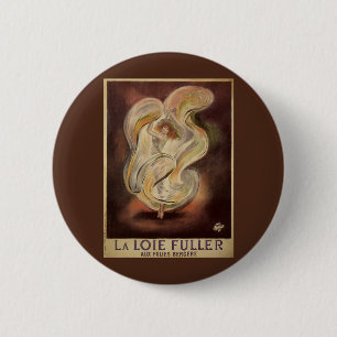 Kunst Nieuw, La Loie Fuller Modern Dancer Ronde Button 5,7 Cm