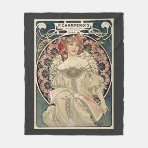  Kunst Nieuwe Alphonse Mucha Kunst schilderen Fleece Deken