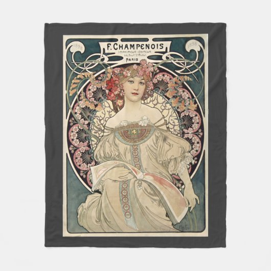 Kunst Nieuwe Alphonse Mucha Kunst schilderen Fleece Deken (Voorkant)