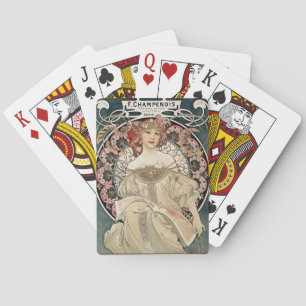 Kunst Nieuwe Alphonse Mucha Kunst schilderen Pokerkaarten
