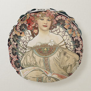  Kunst Nieuwe Alphonse Mucha Kunst schilderen Rond Kussen