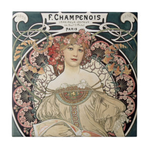  Kunst Nieuwe Alphonse Mucha Kunst schilderen Tegeltje