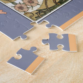 Kunst nieuwe bloemen alphonse mucha florale kunst legpuzzel (Zijkant)