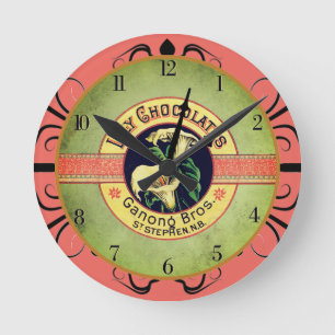 Kunst nieuwe chocolaklokklok ronde klok