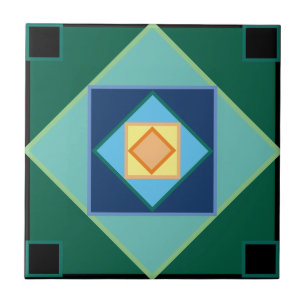Kunst Nieuwe decoratieve geometrische vierkantjes Tegeltje