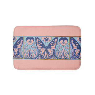  Kunst Nieuwe Kunst Butterflies en Pansies Badmat