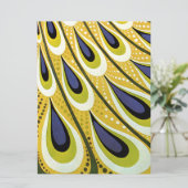 kunst Nieuwe Peacock Fether Wedding Kaart (Staand voorkant)