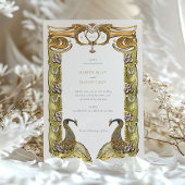 kunst Nieuwe Peacock Fether Wedding Kaart