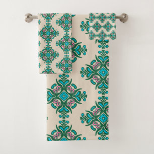 Kunst Nieuwe Tegel Patroonblauw Bad Handdoek