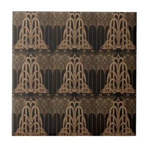 Kunst nouveau,art deco,Black,bronse,elegant,chic,p Tegeltje