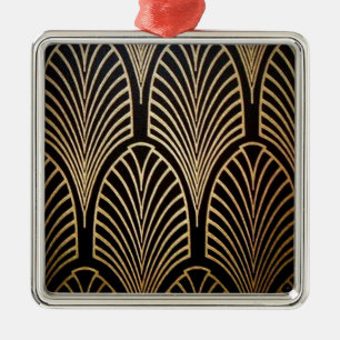 Kunst nouveau, art deco, ventilatorpatroon, brons, metalen ornament