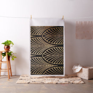 Kunst nouveau, art deco, ventilatorpatroon, brons, stof