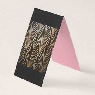 Kunst nouveau, art deco, ventilatorpatroon, brons, visitekaartjes