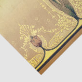 Kunst nouveau floral tulip roze and gold elegant tissuepapier (Detail)