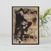 Kunst Nouveau Grillon, Man Drink bier (Staand voorkant)