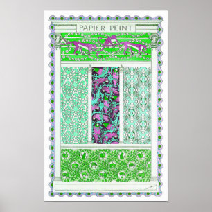 Kunst nouveau parrot aap oerwoud tropisch ontwerp poster