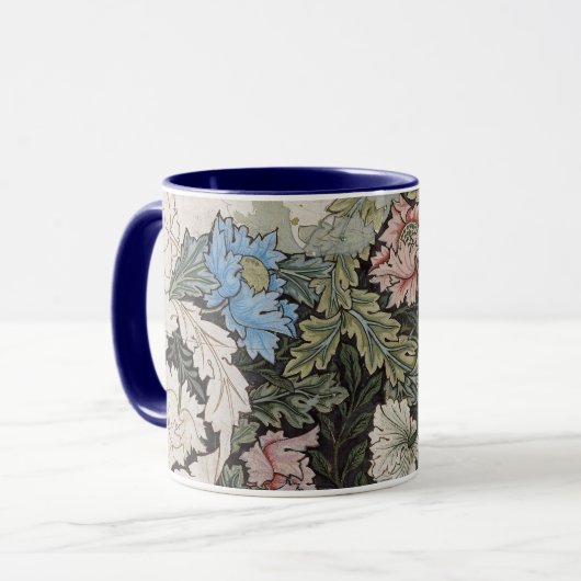 Kunst nouveau william morris plattegrond schets mok (Voorkant links)
