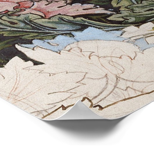 Kunst nouveau william morris plattegrond schets poster (Hoek)