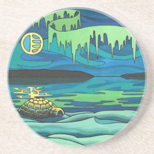 Kunst-Onderzetter-Inuit-Onderzetter Zandsteen Onderzetter