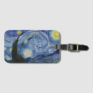  Kunst ontmoet Wiskunde, Van Gogh ontmoet Fibonacc Bagagelabel