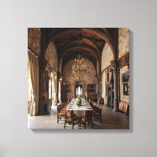 Kunst op canvas (Kasteel Eetzaal-7) Afdruk