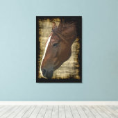 Kunst op de kastanjepaardjes, illustratief in de v canvas afdruk (Insitu (Houten vloer))