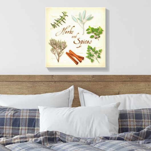 Kunst op kruiden en specerijen canvas afdruk (Insitu (Slaapkamer))