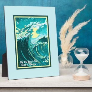 Kunst over een Stormy Zee met Citaat Fotoplaat